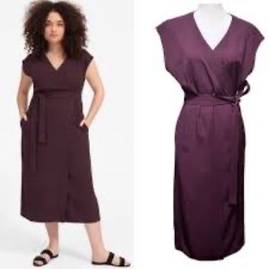 Everlane Plum Wrap Dress Japanese Go Weave Fabric Size 4